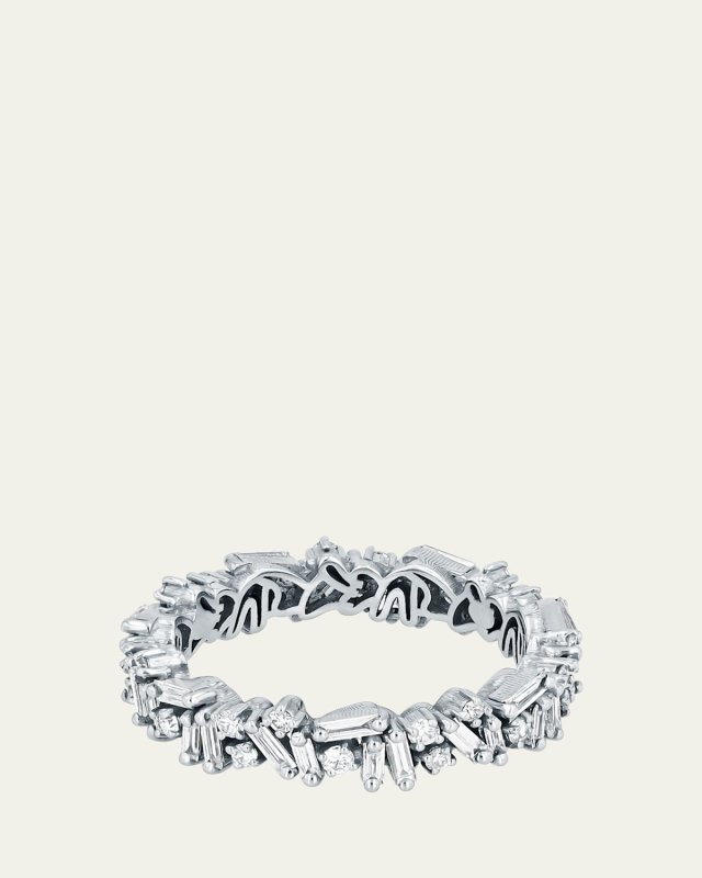 18K White Gold Icon Diamond Eternity Band, Size